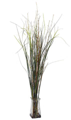 6690 Silk Grass & Bamboo in Water Square Vase by Nearly Natural | 46 inches