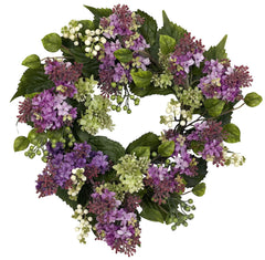4786 Hanel Lilac Artificial Silk Wreath by Nearly Natural | 20 inches