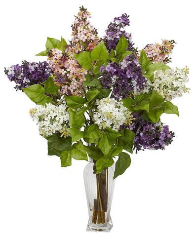 1256-AS Assorted Lilac Silk Flowers in Water in 4 colors by Nearly Natural | 24 inches