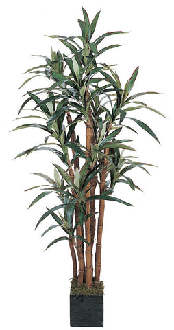 5006 Yucca Artificial Tree with Wood Planter by Nearly Natural | 5 feet