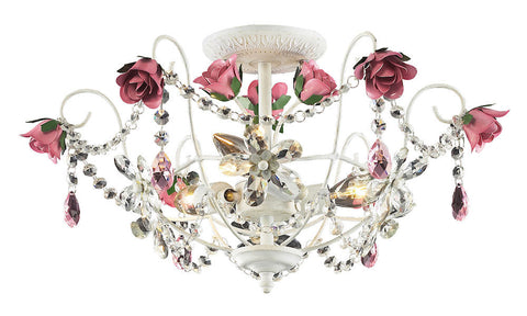 4052/3 Mary Kate & Ashley Rosavita 3-LT Semi Flush Roses Crystal ELK Lighting
