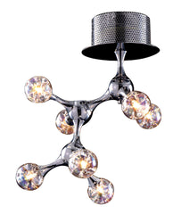 30014/7 Molecular 7-Light Semi Flush Chrome w/Iridescent Glass ELK Lighting