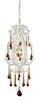 12003/1AMB Opulence 1-Light Mini Chandelier 5 Crystal Colors White ELK Lighting