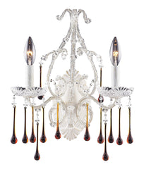 4000/2AMB Opulence 2-Light Wall Sconce 5 Crystal Colors In White ELK Lighting