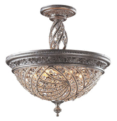 6233/6 Renaissance 6-Light Semi Flush in Sunset Silver w/Crystal ELK Lighting