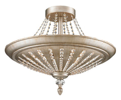 11360/9 Renee 9-Light Semi Flush in Aged Silver with Crystal ELK Lighting