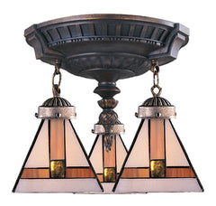 997-AW-01 Symmetrical Mix-N-Match 3-Light Tiffany-Style Semi Flush ELK Lighting
