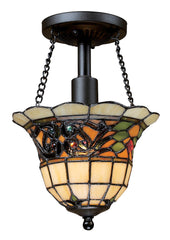 70021-1 Tiffany Buckingham 1-LT Semi Flush Vintage Antique ELK Lighting