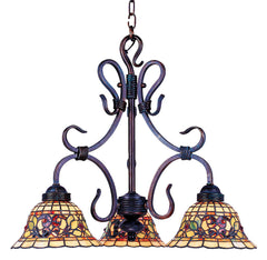 363-VA Tiffany Buckingham 3-LT Chandelier Vintage Antique ELK Lighting
