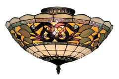 941-TB Tiffany Buckingham 3-L Semi Flush Vintage Antique ELK Lighting