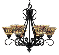 366-VA Tiffany Buckingham 6-LT Chandelier Vintage Antique ELK Lighting