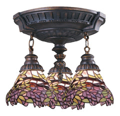 997-AW-28 Wisteria Mix-N-Match 3-Light Tiffany-Style Semi Flush ELK Lighting