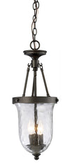 66310-3 Yorkville 3-Lite Pendant in Oiled Bronze w/Water Glass ELK Lighting