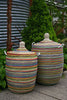 sen10t sen11t Rainbow Stripe Large Traditional Laundry Hamper Storage Basket | Senegal Fair Trade by Swahili Imports
