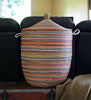 sen11t Rainbow Stripe Large Traditional Laundry Hamper Storage Basket | Senegal Fair Trade by Swahili Imports