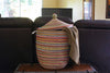 sen11t Rainbow Stripe Large Traditional Laundry Hamper Storage Basket | Senegal Fair Trade by Swahili Imports