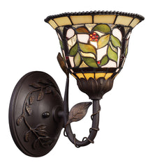 08014-TBH Latham 1-Light Tiffany-Style Sconce in Tiffany Bronze ELK Lighting