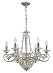 11366/6+3 La Flor 9-Light Chandelier in Sunset Silver with Crystal ELK Lighting