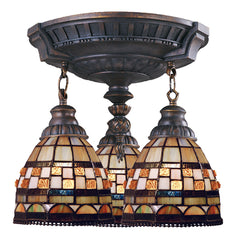 997-AW-10 Jewelstone Mix-N-Match 3-Light Tiffany-Style Semi Flush ELK Lighting