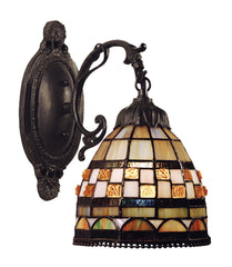 618-CB Jewelstone 1-Light Tiffany-Style Sconce Classic Bronze ELK Lighting