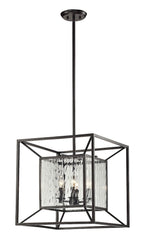 14122/4 Cubix 4-Light Pendant Oiled Bronze w/Water Glass ELK Lighting