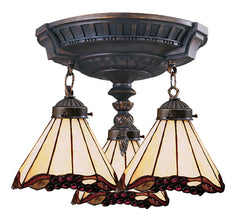 997-AW-03 Grape Trellis Mix-N-Match 3-Lite Tiffany-Style Semi Flush ELK Lighting