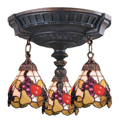 997-AW-19 Fruit Mix-N-Match 3-Light Tiffany-Style Semi Flush ELK Lighting