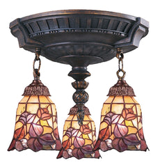 997-AW-17 Floral Garden Mix-N-Match 3-Lite Tiffany-Style Semi Flush ELK Lighting