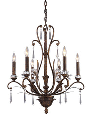 2183/6 Emilion 6-Light Chandelier in Burnt Bronze with Crystal ELK Lighting