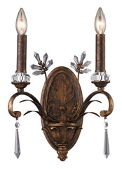 2180/2 Emilion 2-Light Sconce in Burnt Bronze w/Crystal ELK Lighting
