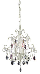 4041/3 Elise 3-Lite Mini Chandelier in Antique White w/Crystal ELK Lighting