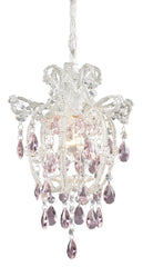12008/1 Elise 1-Lite Mini Chandelier in Antique White w/Crystal ELK Lighting