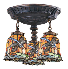 997-AW-12 Dragonfly Mix-N-Match 3-Light Tiffany-Style Semi Flush ELK Lighting