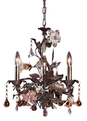 85001 Cristallo Fiore 3-Light Chandelier w/Crystal & Florets ELK Lighting