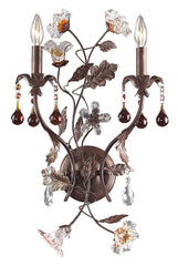 7043/2 Cristallo Fiore 2-Light Sconce w/Crystal & Glass Florets ELK Lighting