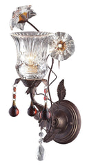 7050/1 Cristallo Fiore 1-Light Sconce w/Crystal & Glass Florets ELK Lighting