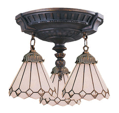 997-AW-04 Clear Diamond Mix-N-Match 3-Lite Tiffany-Style Semi Flush ELK Lighting