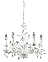 18113/5 Circeo 5-Lite Chandelier in Antique White with Crystal ELK Lighting