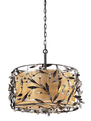 18132/3 Circeo 3-Light Pendant in Deep Rust with Crystal ELK Lighting
