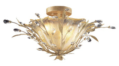 8069/2 Circeo 2-Light Semi Flush in Russet Beige with Crystal ELK Lighting