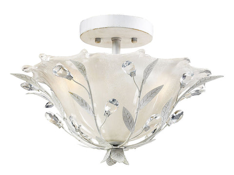 18111/2 Circeo 2-Light Semi Flush in Antique White with Crystal ELK Lighting