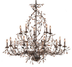 8056/10+5 Circeo 15-Light Chandelier in Deep Rust with Crystal ELK Lighting
