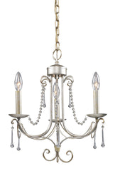 413-AS Cambridge 3-Light Chandelier in Antique Silver w/Crystal ELK Lighting
