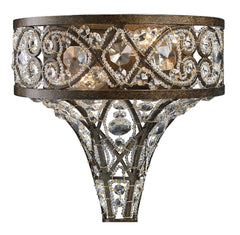11284/2 Amherst 2-Light Sconce in Antique Bronze w/Clear Crystal ELK Lighting