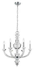 44005/6 Donaldson 6-Light Chandelier in Chrome with Crystal ELK Lighting