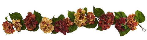 4128 Autumn Hydrangea Artificial Silk Garland by Nearly Natural | 52 inches