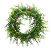 4542 Floral & Fern Silk Double-Ring Wreath by Nearly Natural | 18 inches