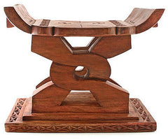 ghana-1a Asante Nsaa Adinkra Symbol Wood Stool | Ghana Fair Trade by Swahili Imports
