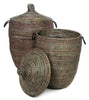sen10g sen11g Black Medium Traditional Laundry Hamper Storage Basket | Senegal Fair Trade by Swahili Imports
