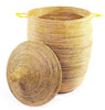 sen11p Yellow Large Traditional Laundry Hamper Storage Basket | Senegal Fair Trade by Swahili Imports